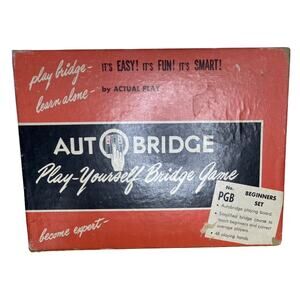 Vintage 1950's Auto Bridge Autobridge Play Yourself Card Game Set Original Box